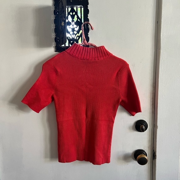 Vintage Heirloom Collectibles Ribbed Sweater Keyhole Mockneck Top - Picture 3 of 4